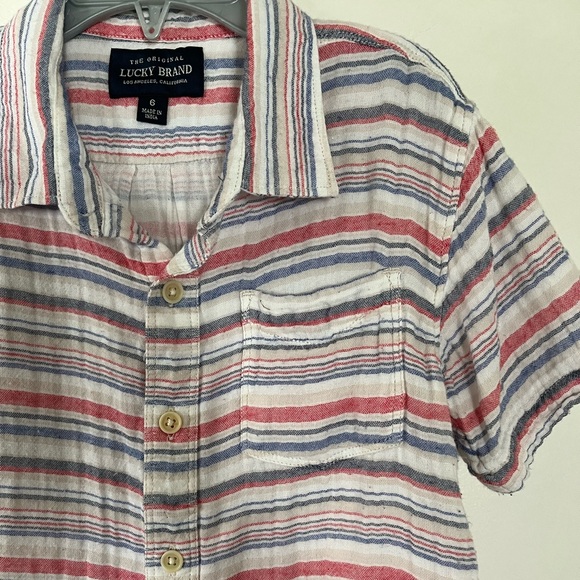 Lucky Brand Button-Down Collar Short Sleeve Shirt Boys 6 - Picture 3 of 6